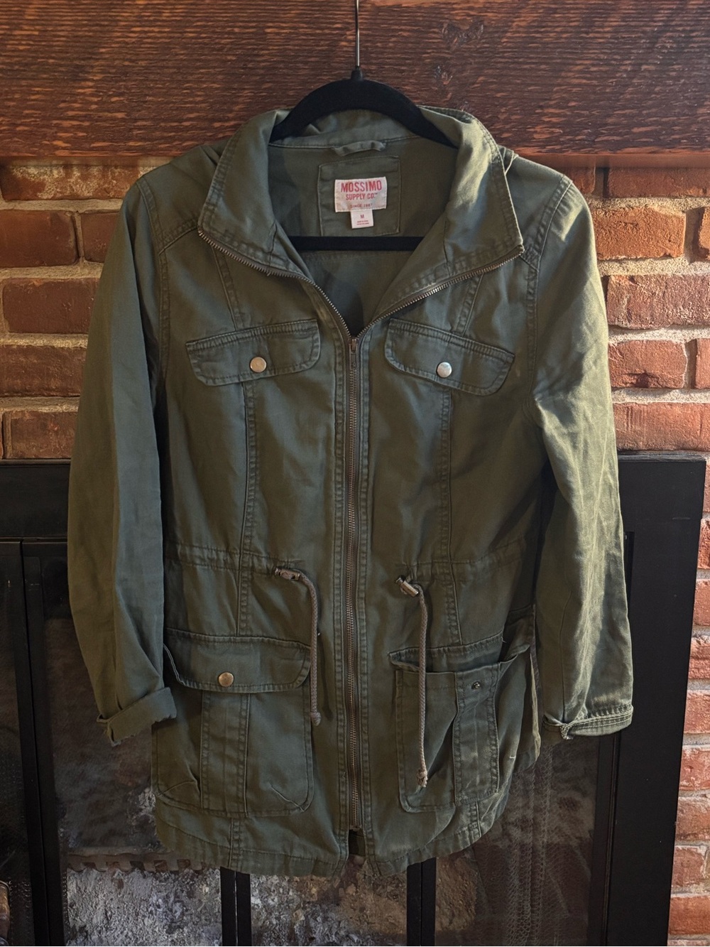 Women’s Mossimo Olive Green Hooded Utility Field Jacket Size M